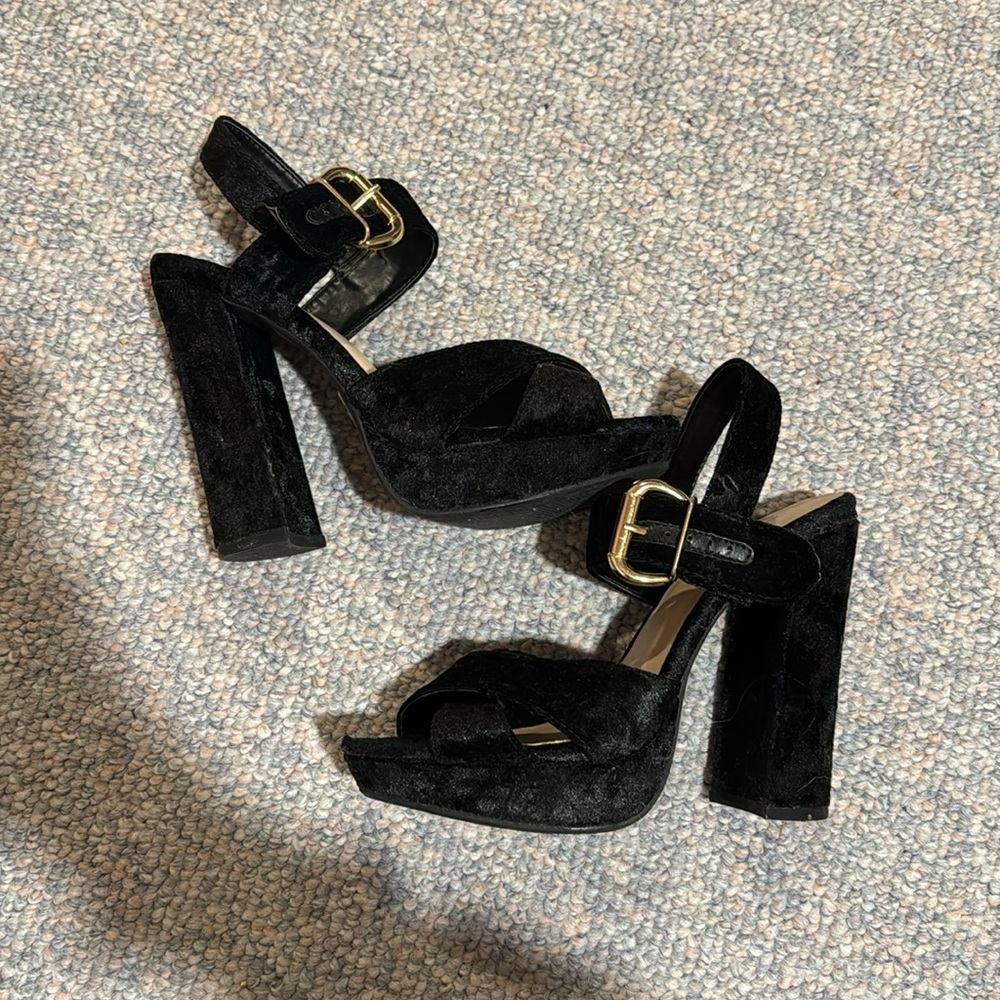 Black Velvet Heels